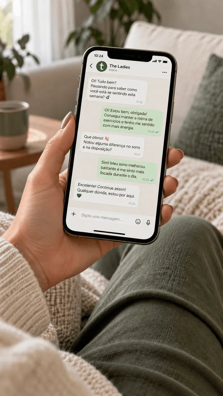 Mão segurando o celular
